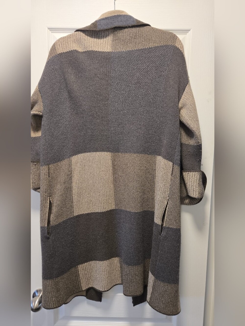 MaxMara Weekend Striped Knit Duster - Black & Cream - Picture 2 of 3